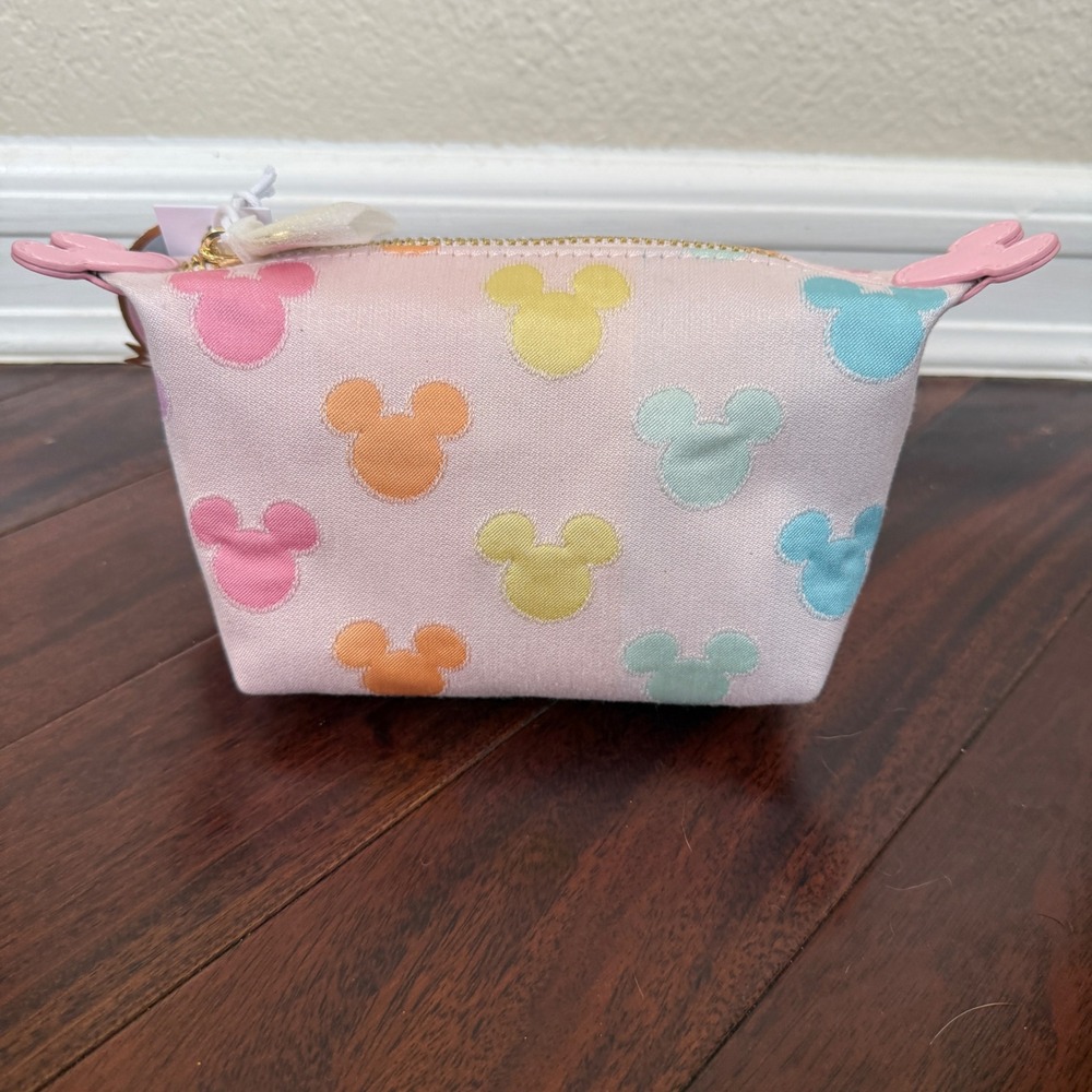 Disney Parks Stoney Clover Lane Mickey Mouse Pastel Small Pouch Pink NWT Rare - Picture 2 of 7